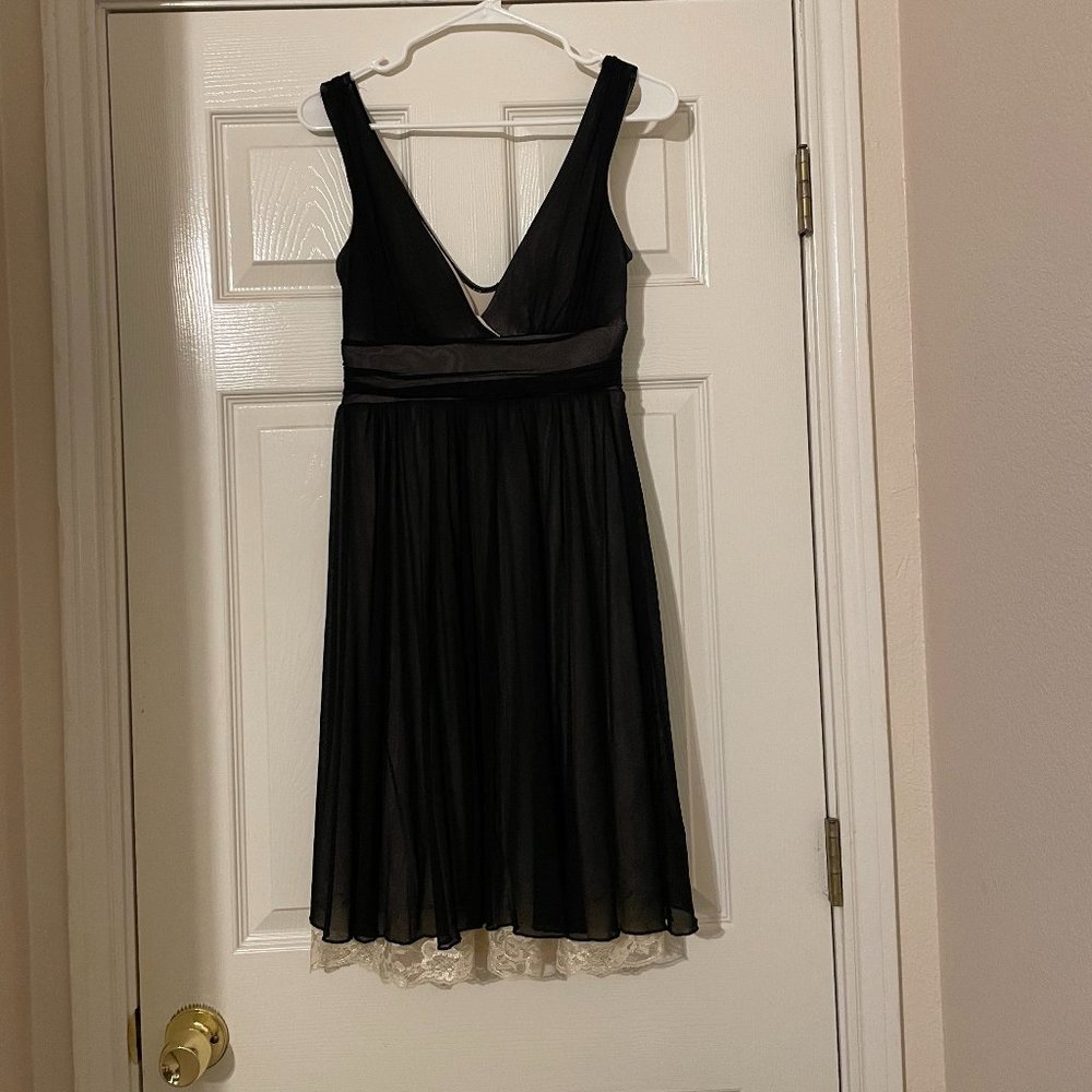 Black and Cream Evening Dress